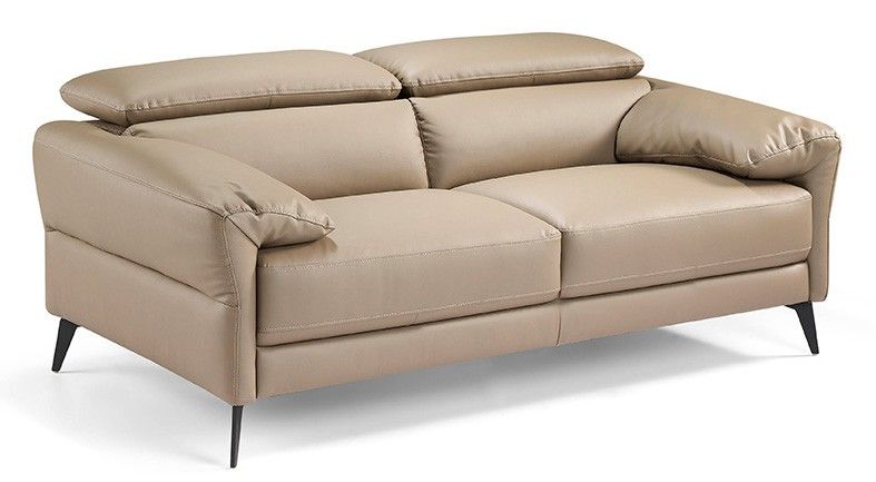 Canapé 2 places têtières relevables cuir Milona - Photo n°1