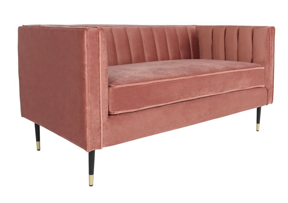 Canapé 2 places velours rose Julio - Photo n°1