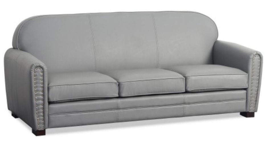 Canapé 3 places Club simili gris Havane - Photo n°1