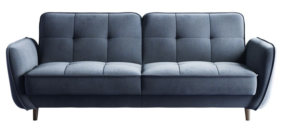 Canapé 3 places convertible en tissu BOZA - Pieds bois noir - Photo n°1