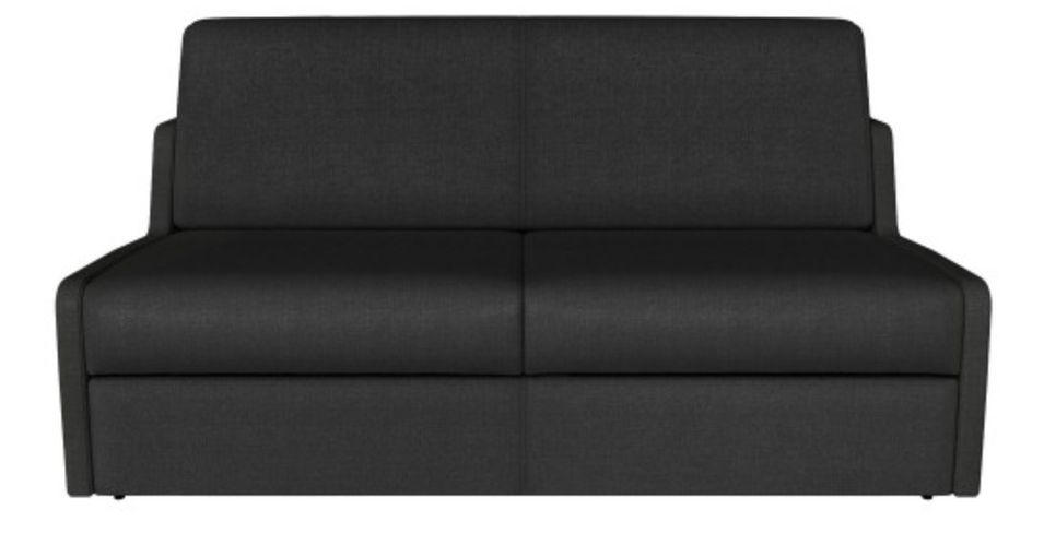 Canapé 3 places convertible tissu noir Brito 140 - Photo n°1