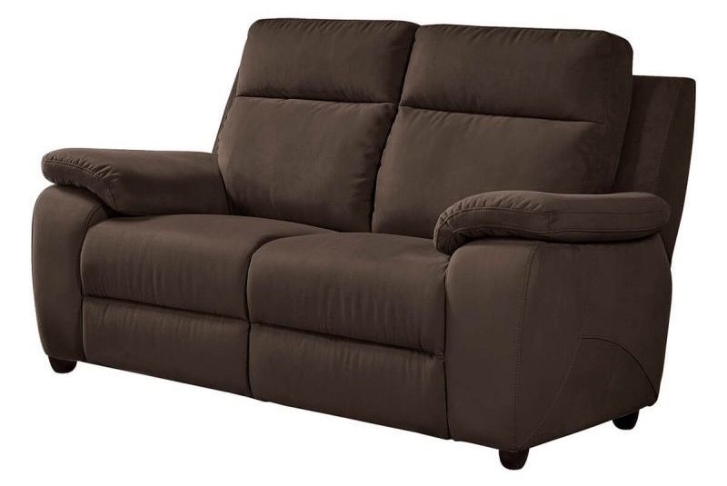 Canapé 3 places de relaxation électrique microfibre marron Brako - Photo n°1