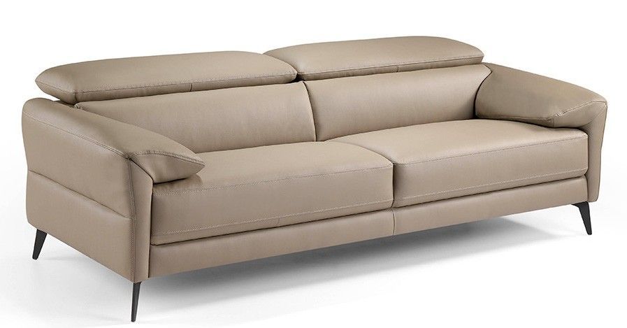 Canapé 3 places têtières relevables cuir Milona - Photo n°1