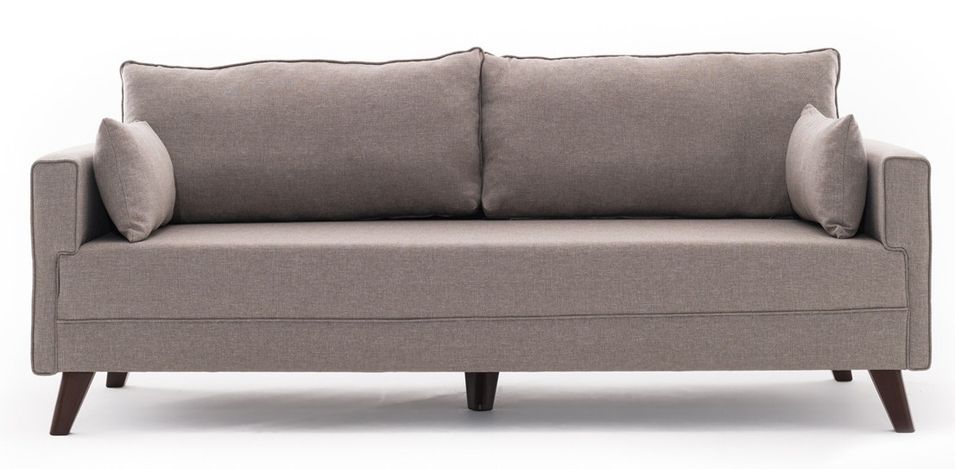 Canapé 3 places tissu beige Kandy 208 cm - Photo n°1