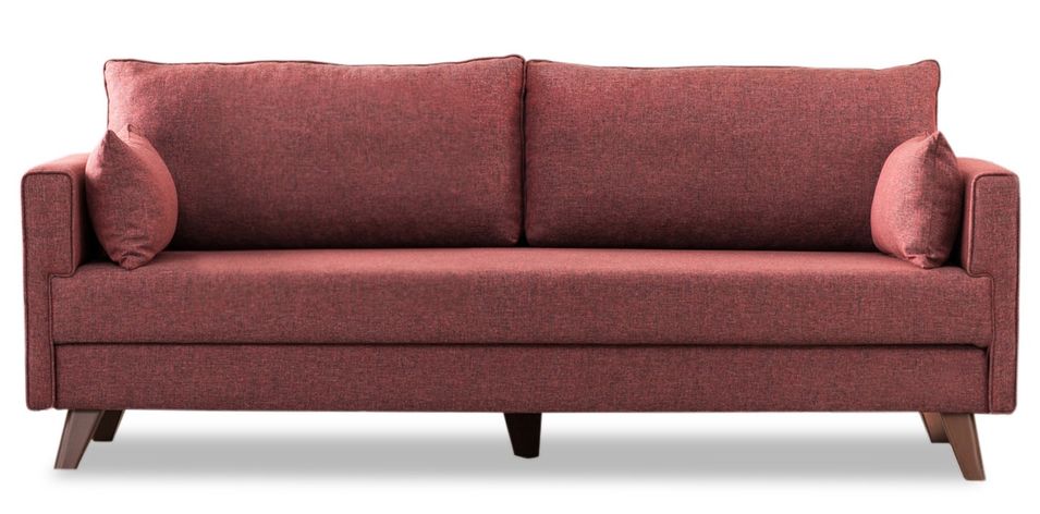 Canapé 3 places tissu bordeaux Kandy 208 cm - Photo n°1