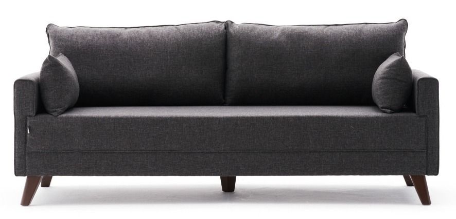 Canapé 3 places tissu gris foncé Kandy 208 cm - Photo n°1