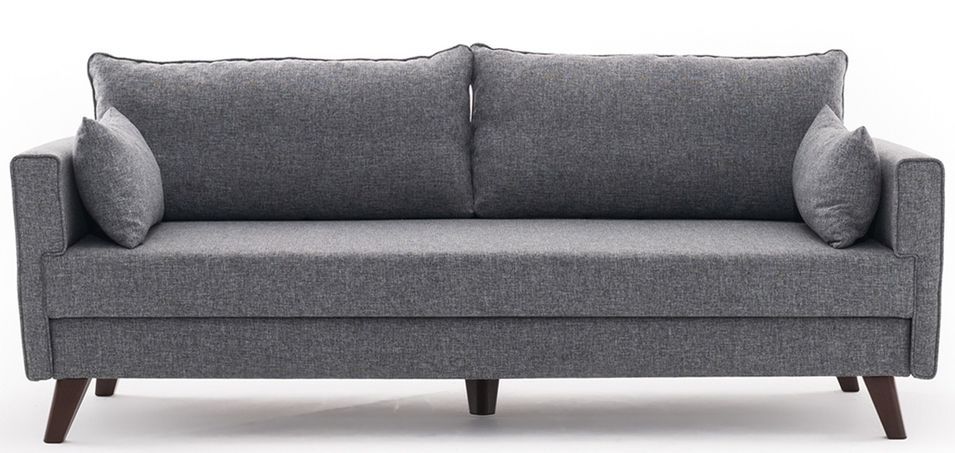 Canapé 3 places tissu gris Kandy 208 cm - Photo n°1