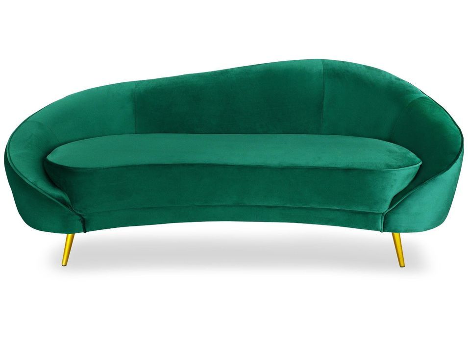 Canapé 3 places velours argenté et pieds métal doré Haven - Photo n°1