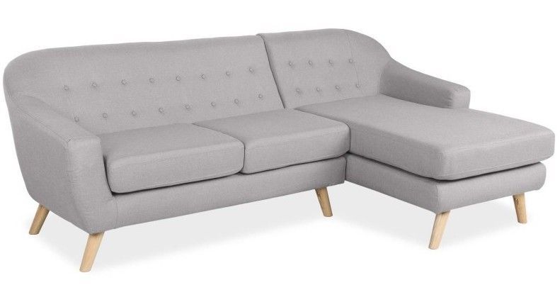 Canapé angle droit tissu gris clair Norvège - Photo n°1
