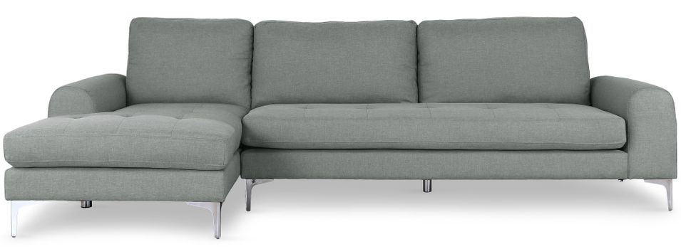 Canapé angle gauche tissu gris clair Kopal - Photo n°1