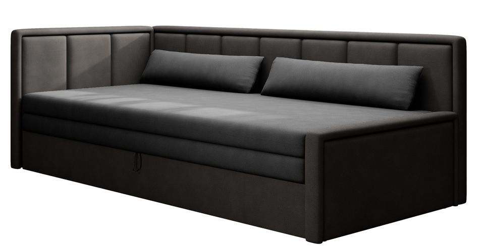 Canapé banquette convertible 3 places tissu doux Figo 214 cm - Photo n°1