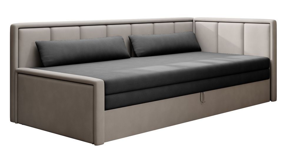 Canapé banquette convertible 3 places tissu doux Figo 214 cm - Photo n°1