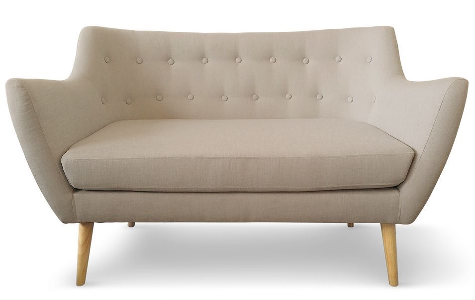 Canapé bergère 2 places Tissu Beige - Photo n°1