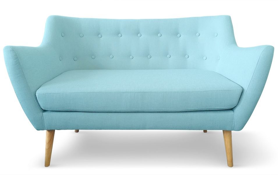 Canapé bergère 2 places Tissu Bleu - Photo n°1