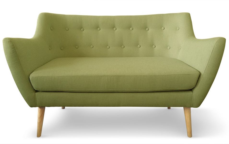 Canapé bergère 2 places Tissu Vert - Photo n°1