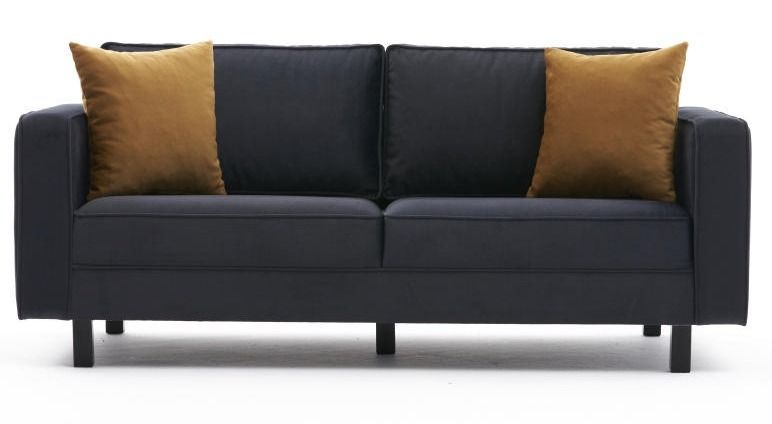 Canapé classique 2 places velours anthracite Kalena 180 cm - Photo n°1
