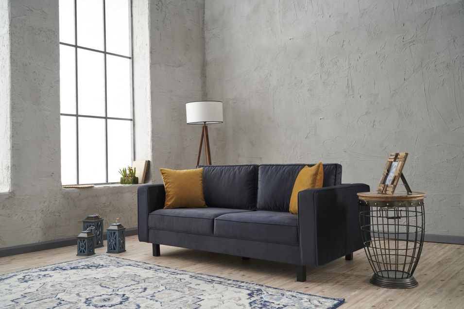 Canapé classique 2 places velours anthracite Kalena 180 cm - Photo n°3