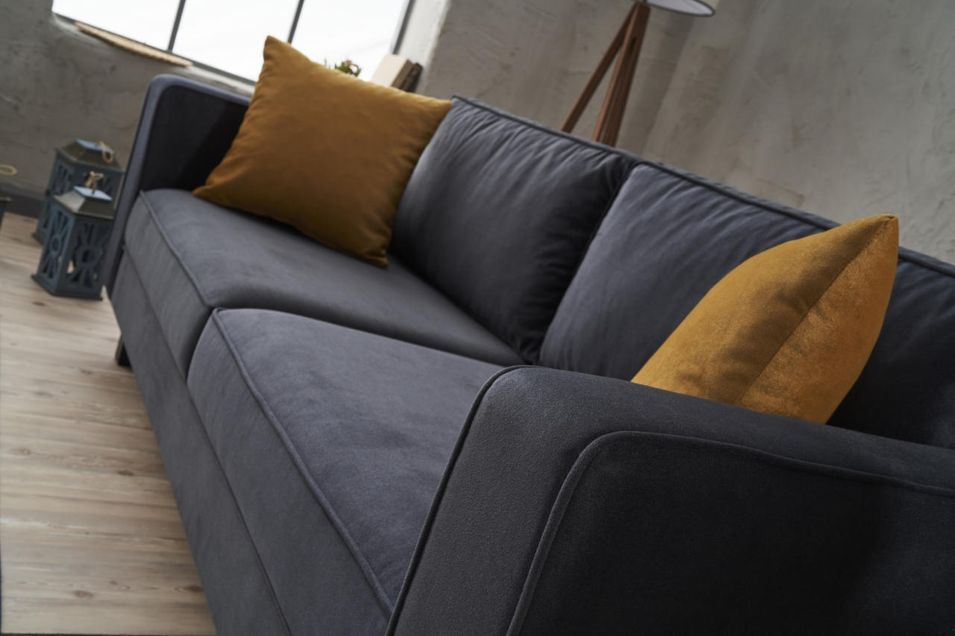 Canapé classique 2 places velours anthracite Kalena 180 cm - Photo n°6