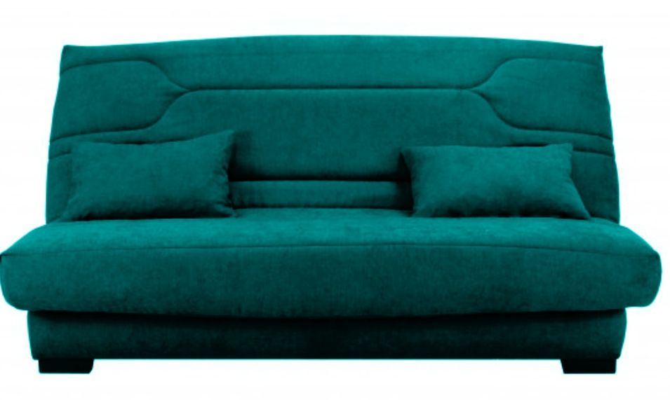 Canapé clic clac tissu avec rangement matelas Bultex 15 cm Balkoa 207 cm - Photo n°1