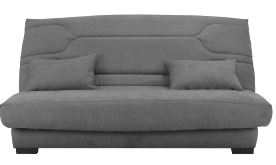 Canapé clic clac tissu avec rangement matelas Bultex 15 cm Balkoa 207 cm - Photo n°1