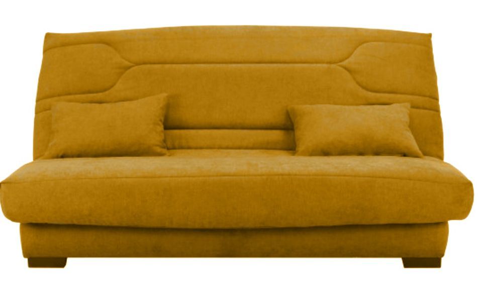 Canapé clic clac tissu avec rangement matelas Bultex 15 cm Balkoa 207 cm - Photo n°1