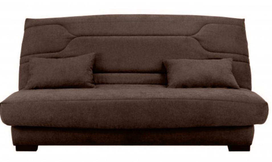 Canapé clic clac tissu avec rangement matelas Bultex 15 cm Balkoa 207 cm - Photo n°1