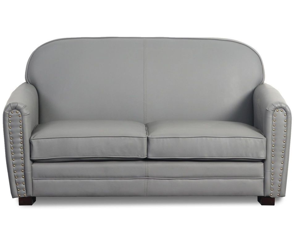 Canapé club 2 places simili cuir gris Havane 150 cm - Photo n°1