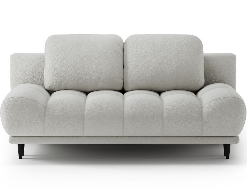 Canapé convertible 2 places NIVIO – Coffre & pieds bois noir - Photo n°1