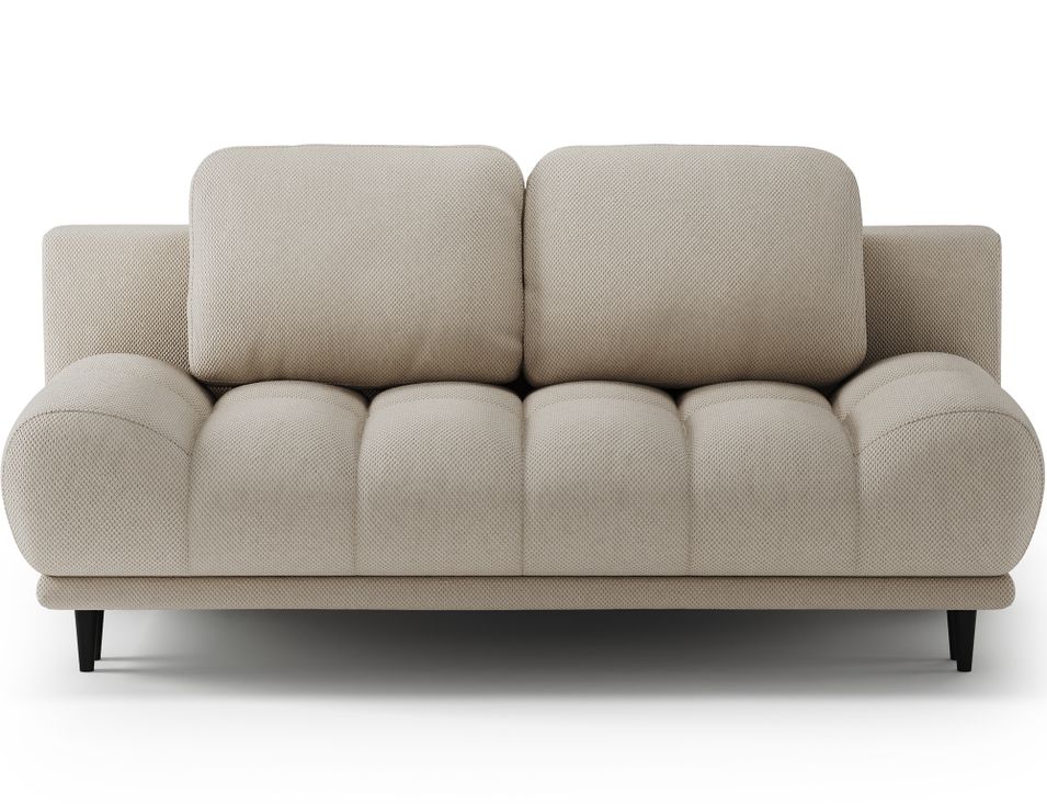 Canapé convertible 2 places NIVIO – Coffre & pieds bois noir - Photo n°1