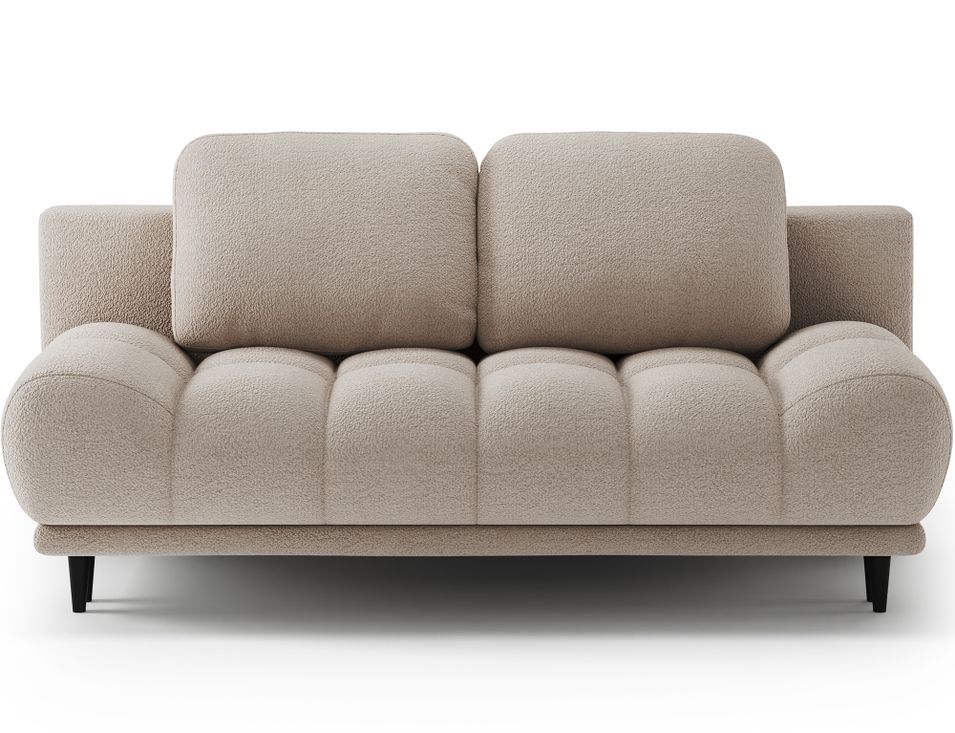 Canapé convertible 2 places NIVIO – Coffre & pieds bois noir - Photo n°1