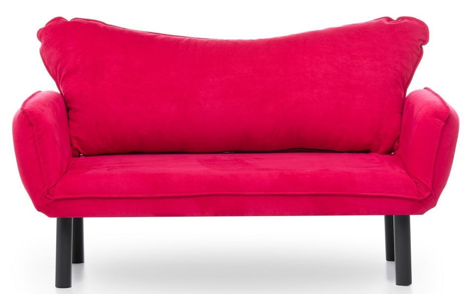 Canapé convertible 2 places tissu fuchsia Kalos 140 cm - Photo n°1