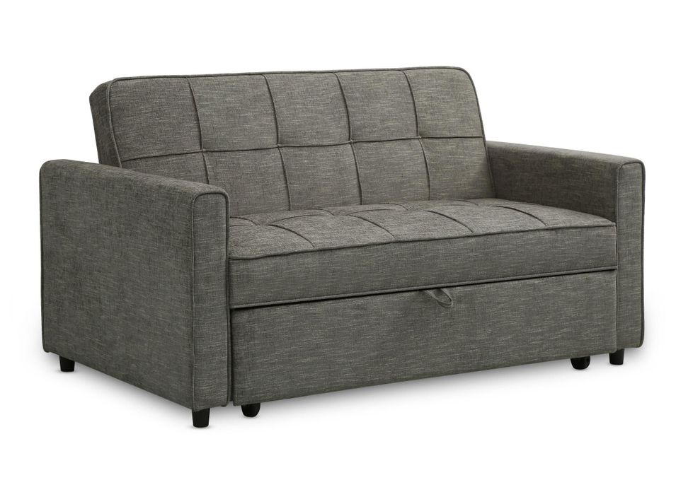 Canapé convertible 2 places tissu gris foncé Ranya 159 cm - Photo n°1