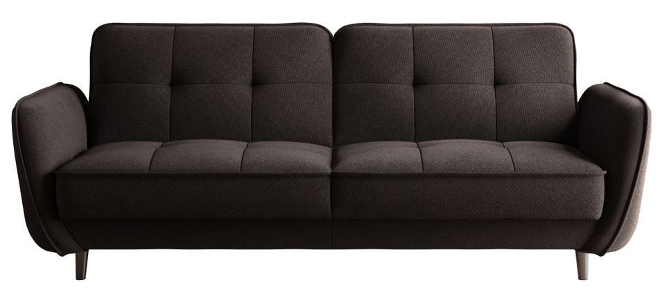 Canapé convertible 3 places BOZA en tissu avec pieds en bois noir – 220 cm - Photo n°1