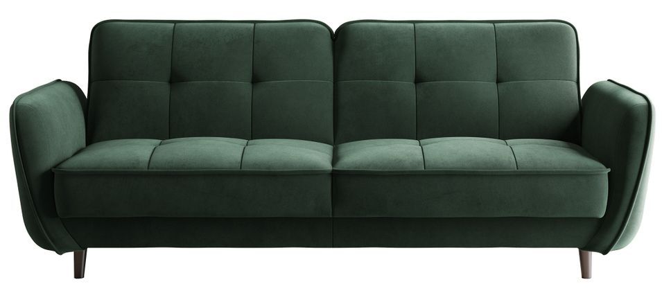 Canapé convertible 3 places BOZA en tissu avec pieds en bois noir – 220 cm - Photo n°1