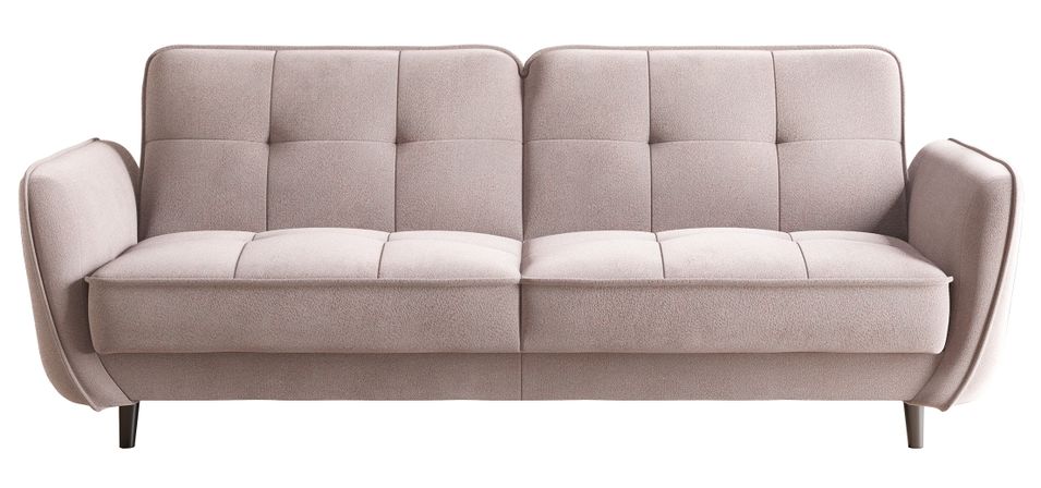 Canapé convertible 3 places BOZA en tissu avec pieds en bois noir – 220 cm - Photo n°1