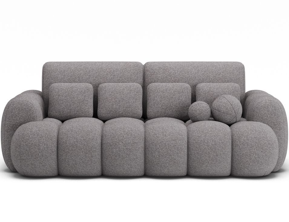 Canapé convertible 3 places COCOON en tissu capitonné – 256 cm - Photo n°1