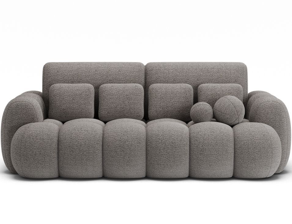 Canapé convertible 3 places COCOON en tissu capitonné – 256 cm - Photo n°1