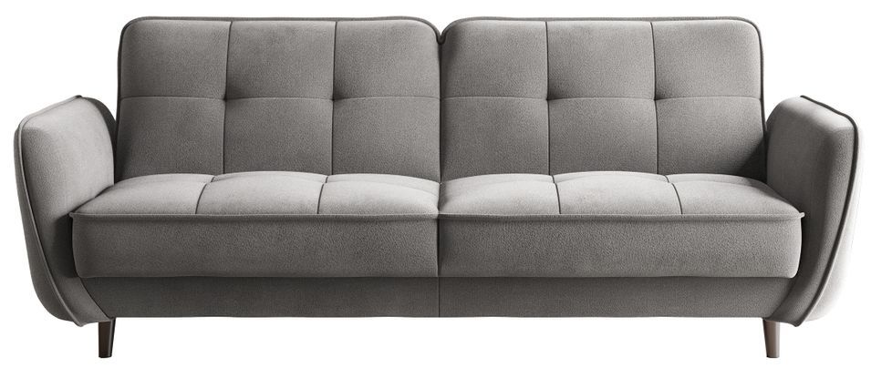 Canapé convertible 3 places tissu BOZA 220 cm - Pieds bois noir - Photo n°1