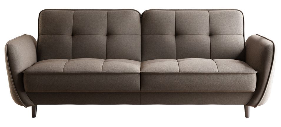 Canapé convertible 3 places tissu BOZA 220 cm - Pieds bois noir - Photo n°1