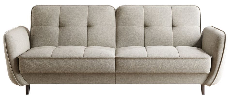 Canapé convertible 3 places tissu BOZA 220 cm - Pieds bois noir - Photo n°1