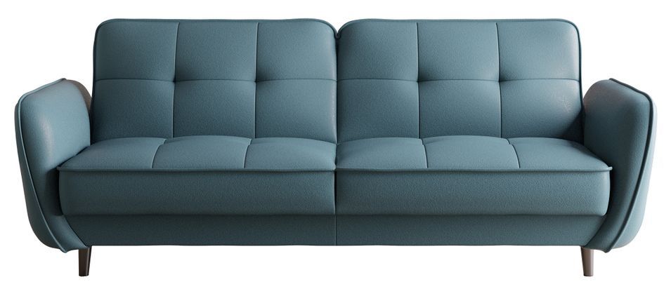 Canapé convertible 3 places tissu BOZA 220 cm - Pieds bois noir - Photo n°1