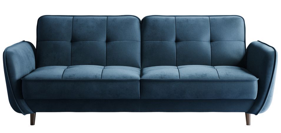 Canapé convertible 3 places tissu BOZA 220 cm - Pieds bois noir - Photo n°1