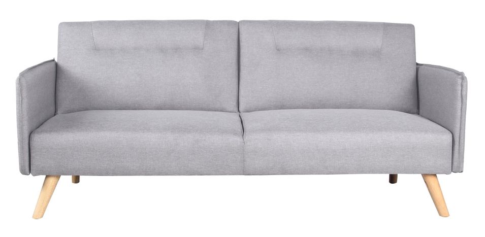 Canapé convertible 3 places tissu gris clair Lovie - Photo n°1