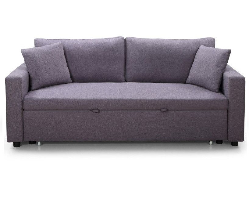 Canapé convertible 3 places tissu gris clair Topaze - Photo n°1