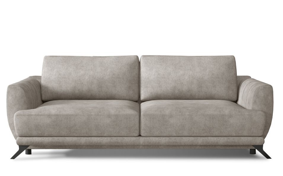 Canapé convertible 3 places tissu MAGY 242 cm - Pieds métal noir - Photo n°1