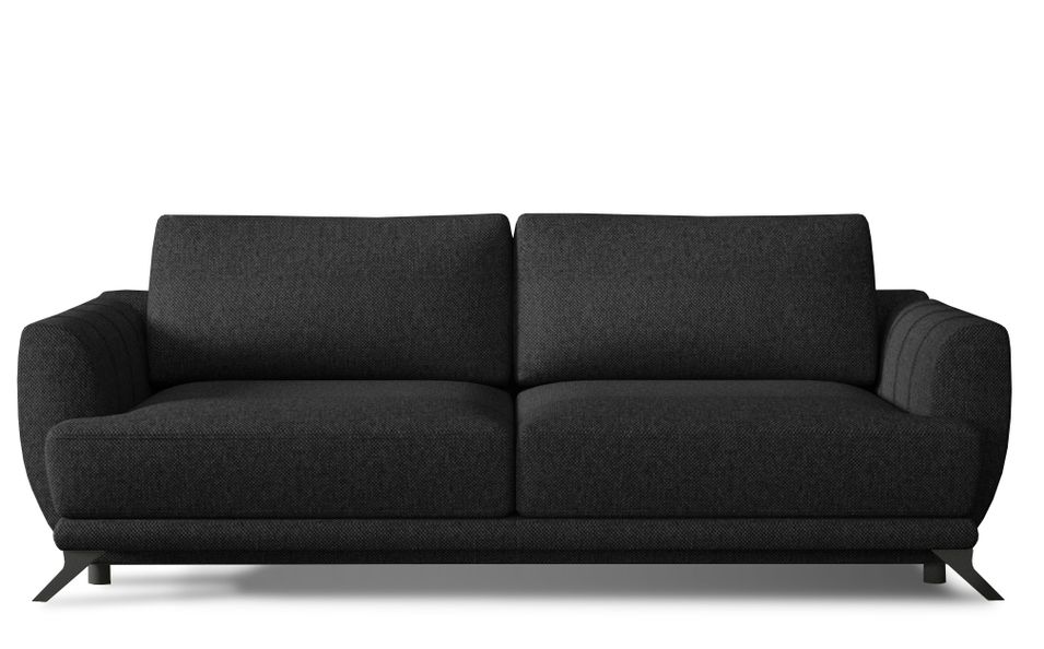 Canapé convertible 3 places tissu MAGY 242 cm - Pieds métal noir - Photo n°1