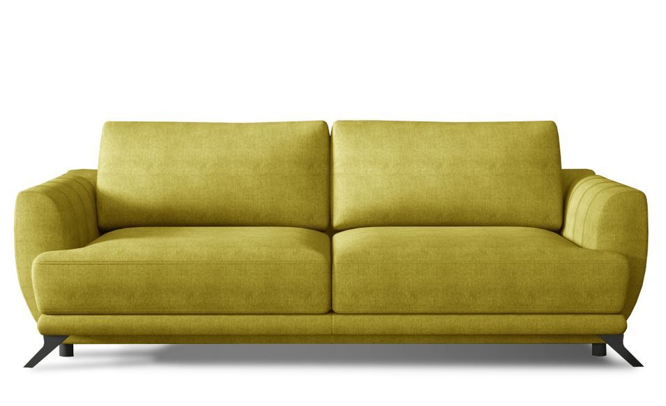 Canapé convertible 3 places tissu MAGY 242 cm - Pieds métal noir - Photo n°1