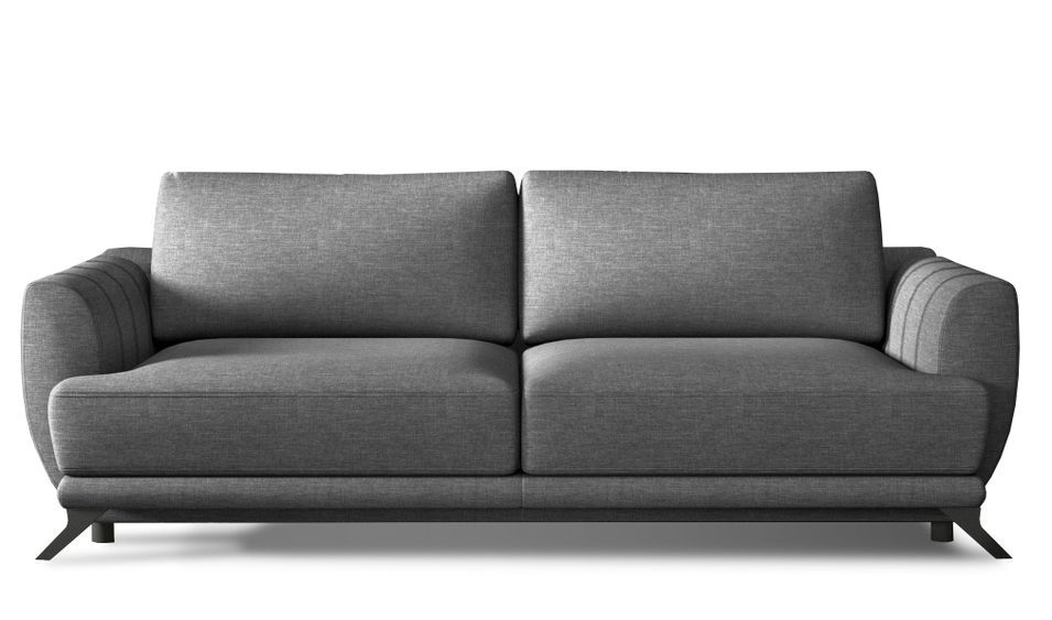Canapé convertible 3 places tissu MAGY 242 cm - Pieds métal noir - Photo n°1