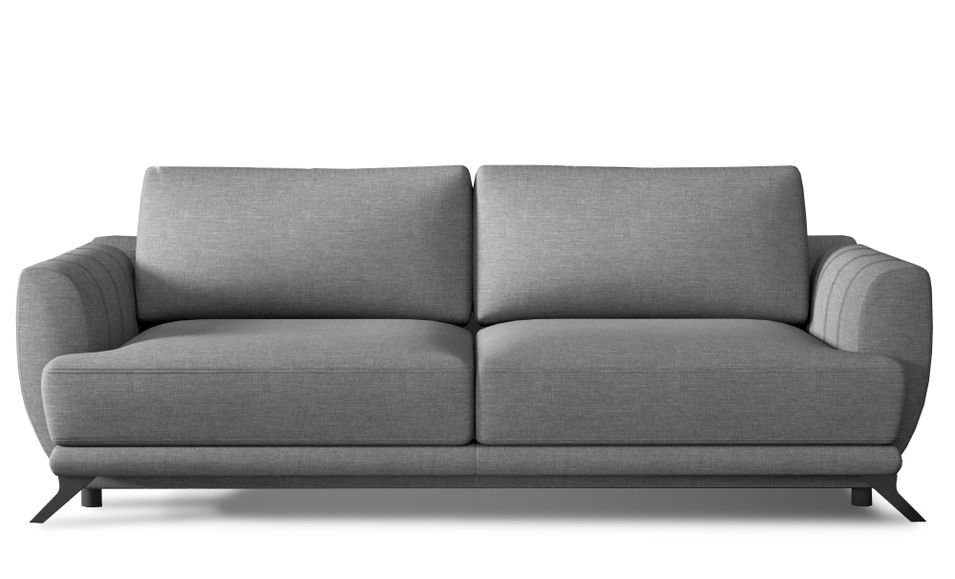Canapé convertible 3 places tissu MAGY 242 cm - Pieds métal noir - Photo n°1