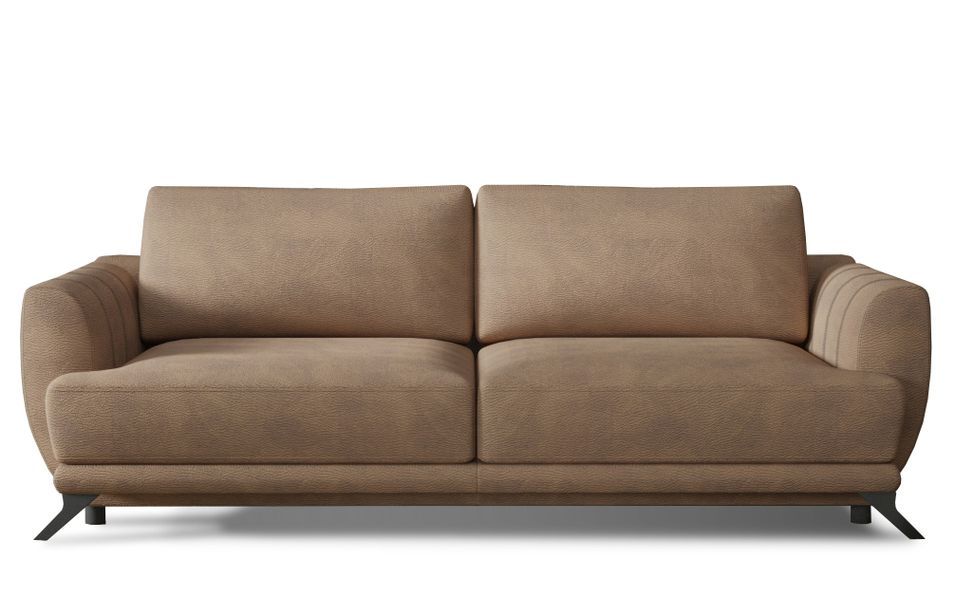 Canapé convertible 3 places tissu MAGY 242 cm - Pieds métal noir - Photo n°1